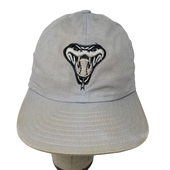 New Era Mens Slideback Hat Gray OSFA Embroidered Rattlesnake Logo Distressed - Picture 1 of 12